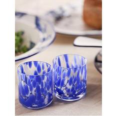 Blue Tortoise Shell Glass Set of 2
