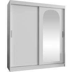 Mirjan24 Schwebetürenschrank Weiß 180 cm Kleiderschrank