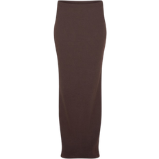PrettyLittleThing Ribbed Maxi Skirt - Chocolate