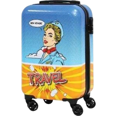 Cabin suitcase Excellent Travel Suitcase 53cm - Blue/Orange/Yellow