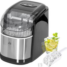 Homcom Ice Maker Machine with 2 Ice Cube Sizes 9 Cubes Ready in 6 to 12Mins Black
