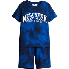H&M 2-delat Set Med T-shirt Och Sweatshorts - Blå/New York City