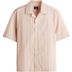 H&M Regular Fit Cotton Resort Shirt - Red/Pink Striped