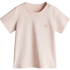 H&M Orange T-shirt I Bomullstrikå - Ljus Dimrosa/Hjärta