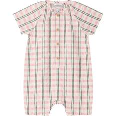 Garbo&Friends Seersucker Onesie - Check Carnation
