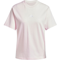 adidas Women's Essentials 3 Stripes Cotton Tee - Clear Pink/White