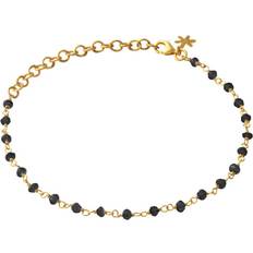 Susanne Friis Bjørner Armbånd Susanne Friis Bjørner Forgyldt Sølv Armbånd med Sort Spinel