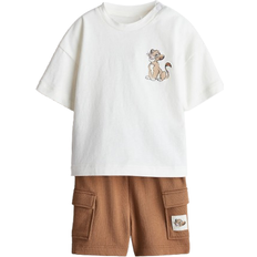 H&M Baby 2-piece T-shirt and Shorts Set - Brun/Lejonkungen