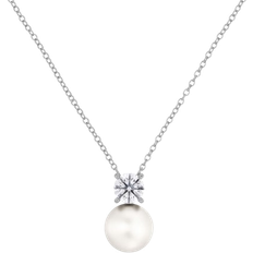 Vit Halsband Edblad Luna Necklace - Silver/Pearl/Transparent