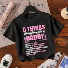 Children's Clothing Shein Cute English Letter Print All-Match Crew Neck Short Sleeve T-Shirt - Fashionable