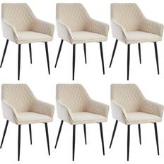 Fabric Kitchen Chairs Ebern Designs Esszimmerstuhl-Set Mumtaj Aus Samt Esszimmerstuhl 82cm 6Stk.