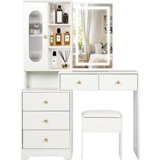 Dressing Tables Metro Lane And Stool Set Wi-White Dressing Table 108x261.6cm