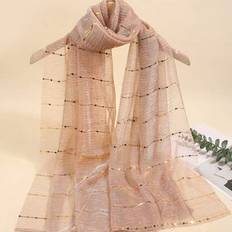 Shein Lättvikts Elegant Tryck Silkescarf Utomhus Solskyddsmedel Halsskydd Liten Garn Halsduk - Kaki