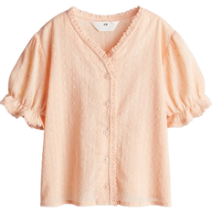H&M Lace-Trimmed Cotton Blouse - Orange
