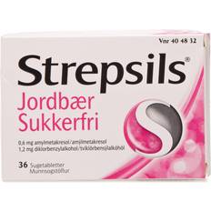 Strepsils Strepsils Jordbær Sukkerfri 1.2mg 36 stk Sugetablet
