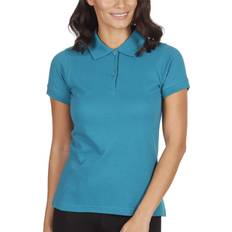 Turquoise Polo Shirts B&C Women's Short Sleeve Basic Casual Cotton Polo Shirt Top - Turquoise