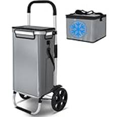 Carrito Compra Plegable Chasis Aluminio - Gris