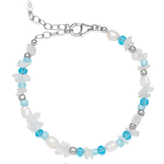 Izabel Camille Mira Bracelet - Silver/Blue/Pearls