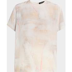 Silk T-shirts Fabiana Filippi Brushed-Print Silk Crepe De Chine T-Shirt - Burroaceropeonia
