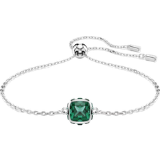 Green Bracelets Swarovski Birthstone Bracelet - Silver/Green/Transparent