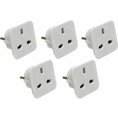 Pifco 5 x UK To EU Europe Power Adaptor Plug Converter 2 Pin