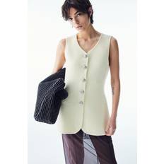 H&M Dame Vest I Strikket Uldblanding - Hvid