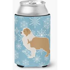 Red Bottle Coolers CoolCookware Winter Snowflake Red Border Collie Can or Hugger Bottle Cooler