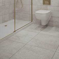 Johnson Tiles Ashlar Crafted Grey Matt Stone Effect Textured Porcelain Indoor Wall and Floor Tile Pack of 4 600mm