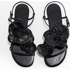 H&M Appliquéd Strappy Sandals - Black