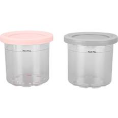 2PCS Ice Cream Pints Cup 600ml Grey Food Container