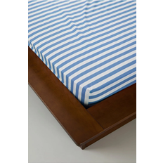 Jotex Kayo Bettlaken Weiß, Blau (200x120cm)