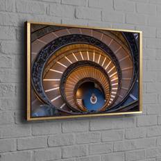 Gold Posters Ebern Designs Vatican Museums Stairs Showcasing Majestic Spiral Staircase Landscape Art 70 cm H x 100 cm W Poster