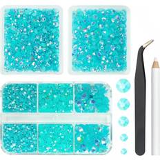 Nail Decoration & Nail Stickers Qiipii Aquamarine AB Resin Rhinestones - Lake Blue