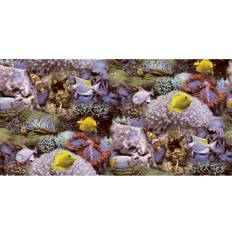 Wallpapers Highland Dunes Noordwand Wallpaper Good Vibes Coral and Tropical Fish Yellow and Purple 1000 cm L X 53 cm W