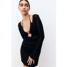 Saronger & Coverups på tilbud H&M Ribstrikket Strandkjole - Sort
