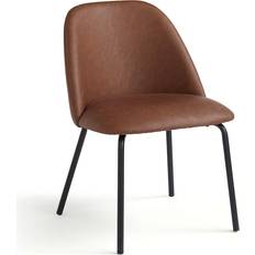 Dunelm Delaney Dining Faux Leather Tan Kitchen Chair 77.5cm