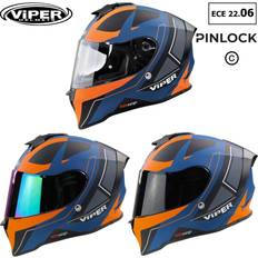 Viper RS55 Full Face Motorbike Crash Helmet - Cyclone Orange