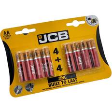 JCB AA Zinc Batteries 8 Pack