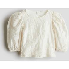 Genbrugsmaterialer Bluser & Tunikaer Børnetøj H&M Bluse Med Broderier - Hvid
