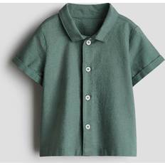 Green Shirts H&M Linen Blend Shirt - Green