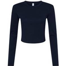 Micro-Rib Long-Sleeved T-Shirt - Navy