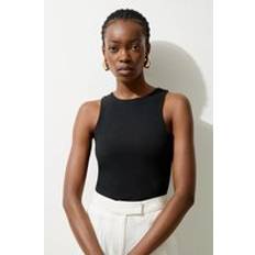 Karen Millen Outerwear Karen Millen Stretch Cotton Racer Vest - Black