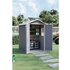Garden Sanctuary Plastic Outdoor Storage Shed One Size Light Grey (Building Area )
