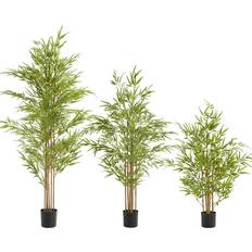 Bambu Konstgjorda växter tectake Bamboo in Pot 120 cm Green 120 cm Artificial Plant