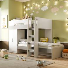 Brown Beds Flair Benito Wooden with Wardrobe Storage Bunk Bed