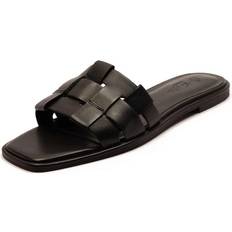 Off The Hook Hampstead Leather Sandals Open Toe Flat Sandals - Black