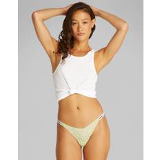 Green Knickers Calvin Klein Modern Lace Dipped Thong - Green