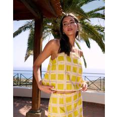 River Island Dam Blusar River Island Virkad Topp Del Av Set - Gul