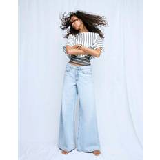 River Island Low Rise Baggy Wide Leg Jeans - Blue