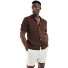 Brown Shirts Only & Sons Open Knit Shirt Brown